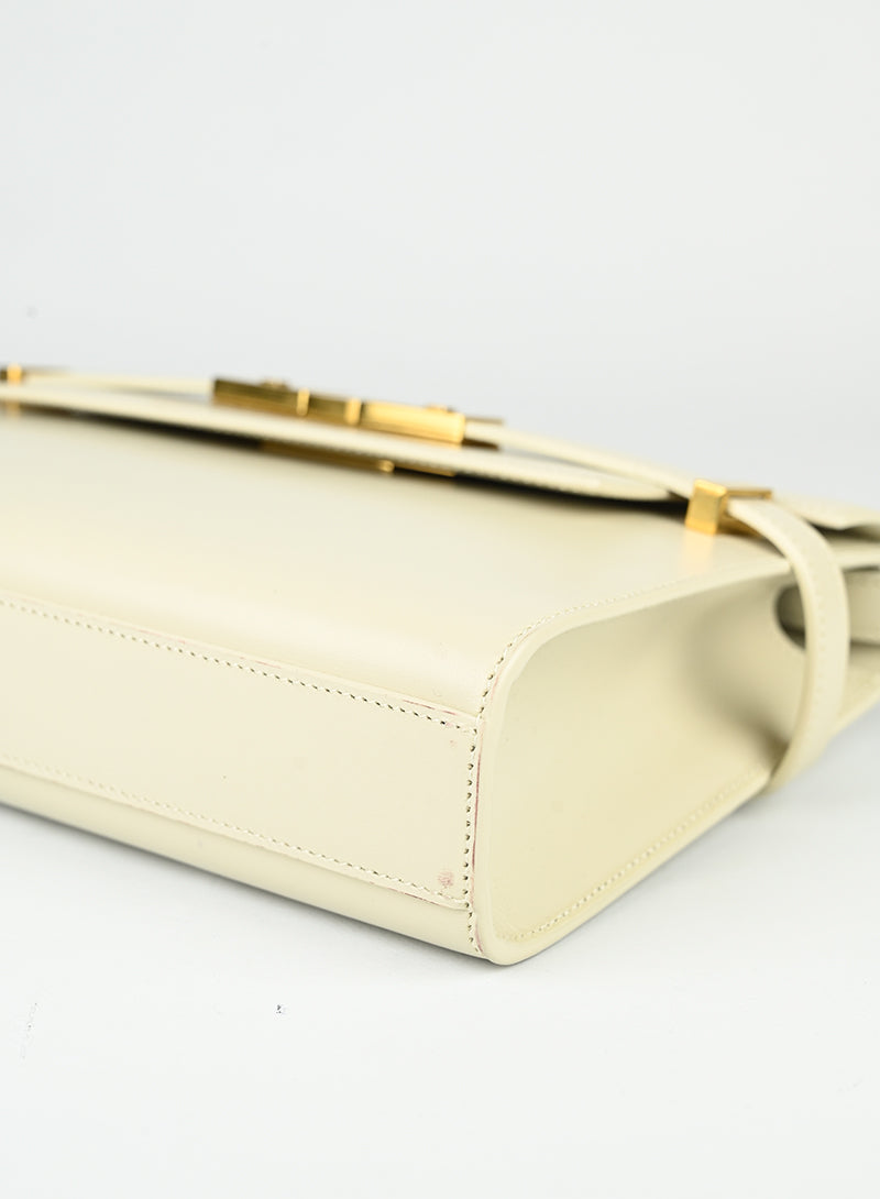 Saint Laurent Borsa Manhattan in pelle bianca