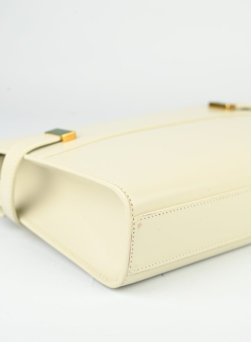 Saint Laurent Borsa Manhattan in pelle bianca