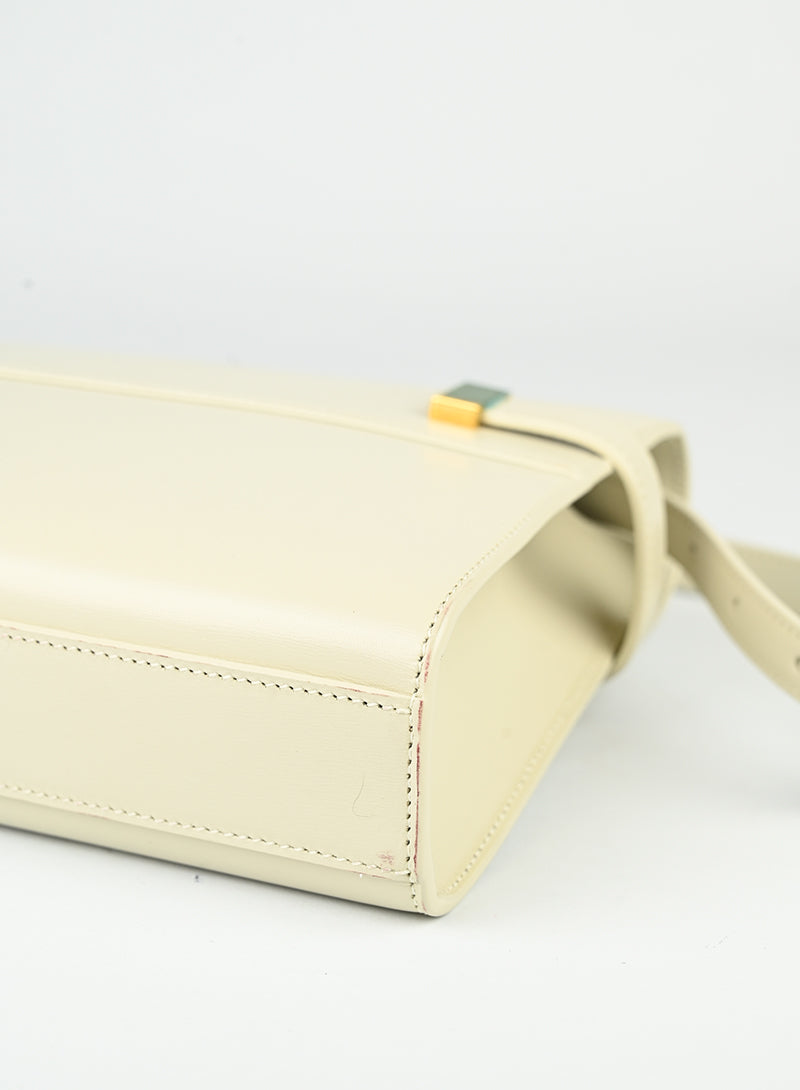 Saint Laurent Borsa Manhattan in pelle bianca