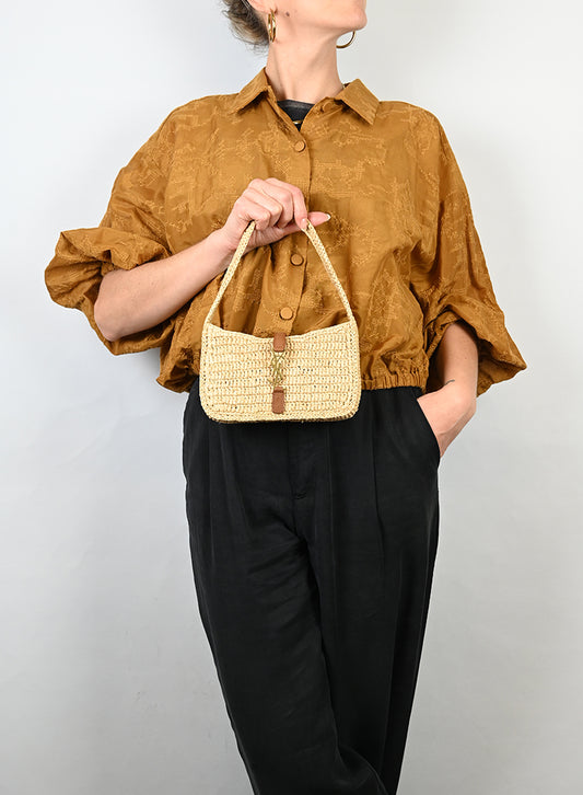 Saint Laurent Borsa Le 5 à 7 in rafia - lesleyluxuryvintage