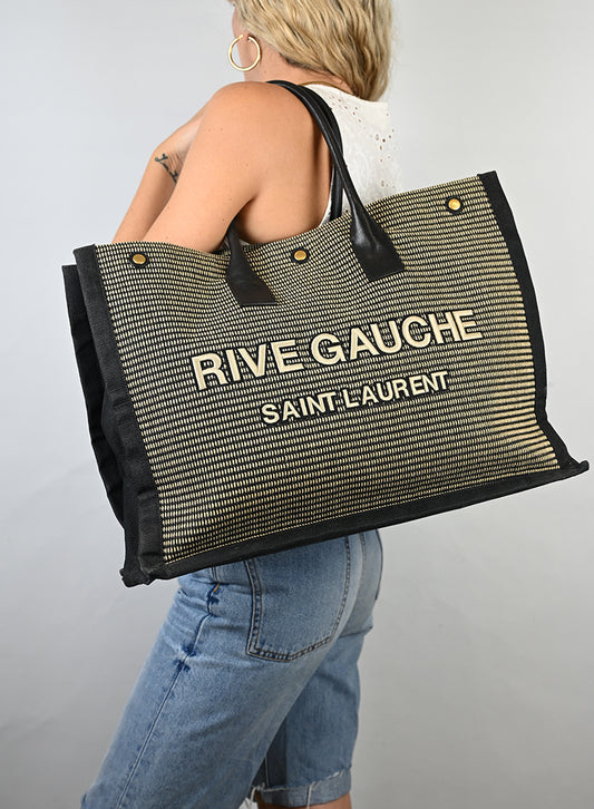 Saint Laurent Borsa Shopper Rive Gauche nera - lesleyluxuryvintage