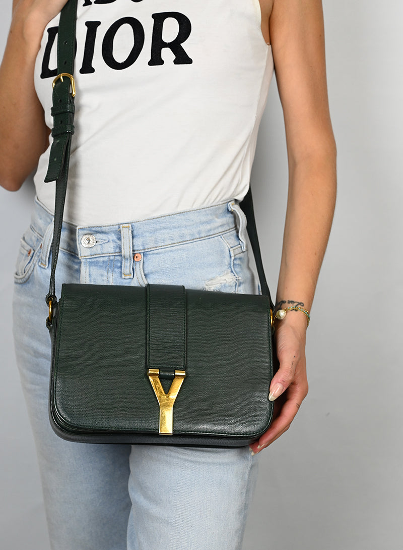 Saint Laurent Borsa Chic in pelle verde