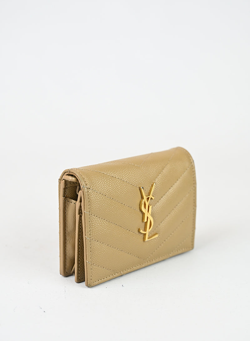 Saint Laurent Portafogli in pelle beige