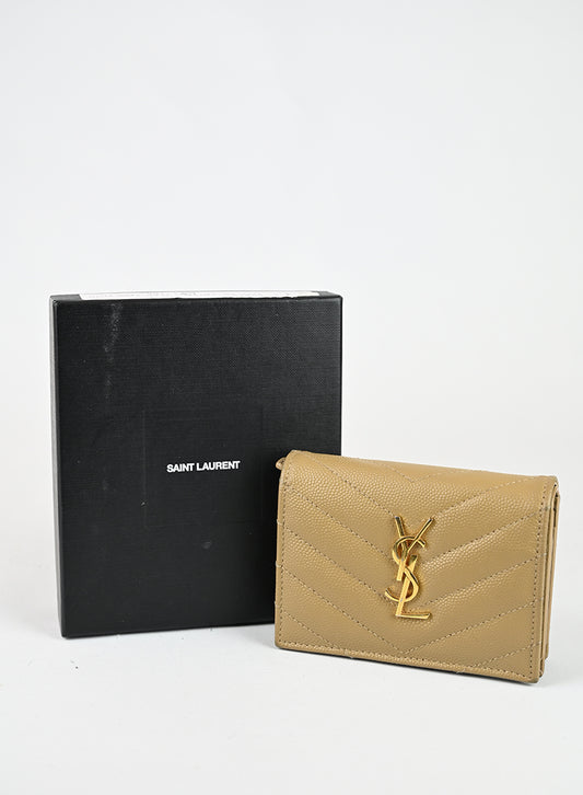 Saint Laurent Portafogli in pelle beige