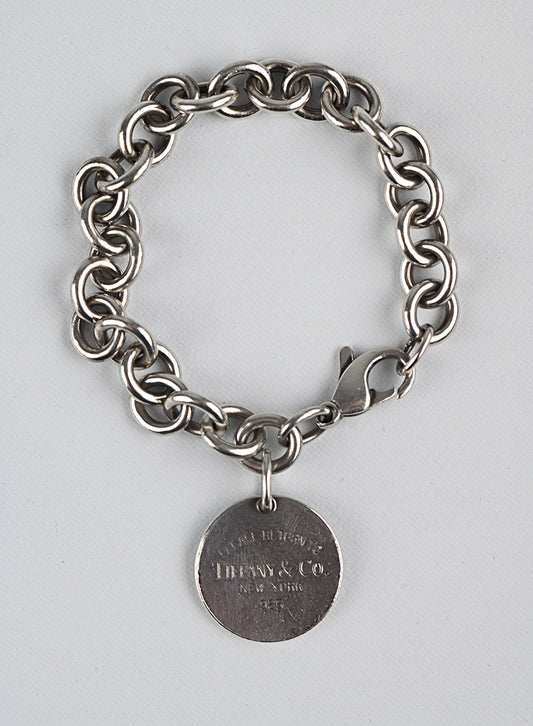 Tiffany & Co. Bracciale argento con charm tondo