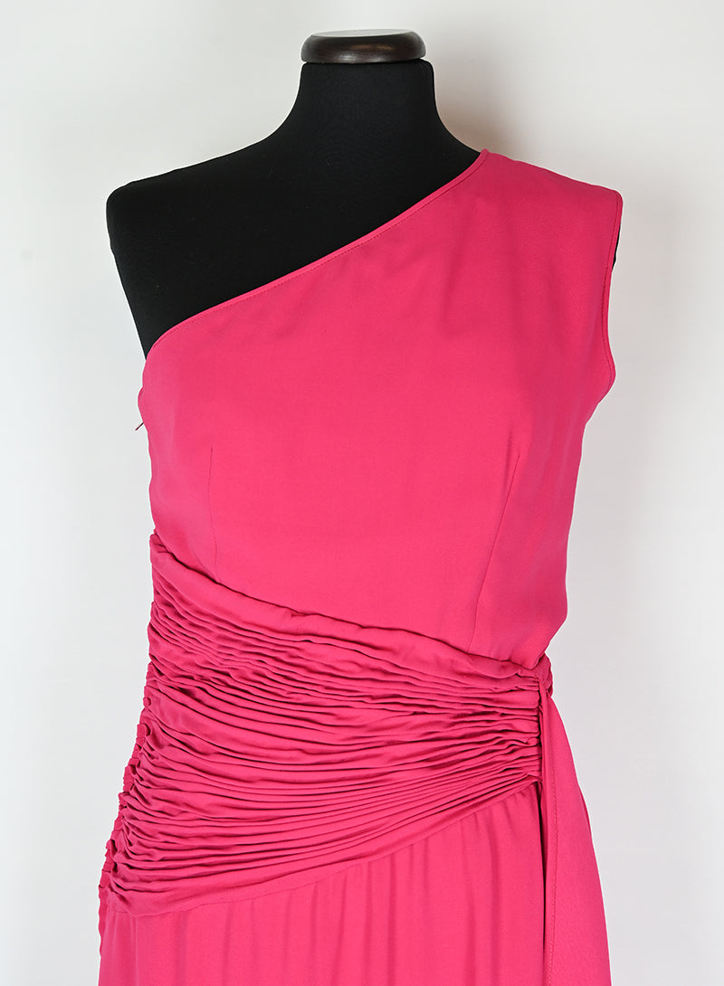 Valentino Abito lungo monospalla fucsia - Tg. 42