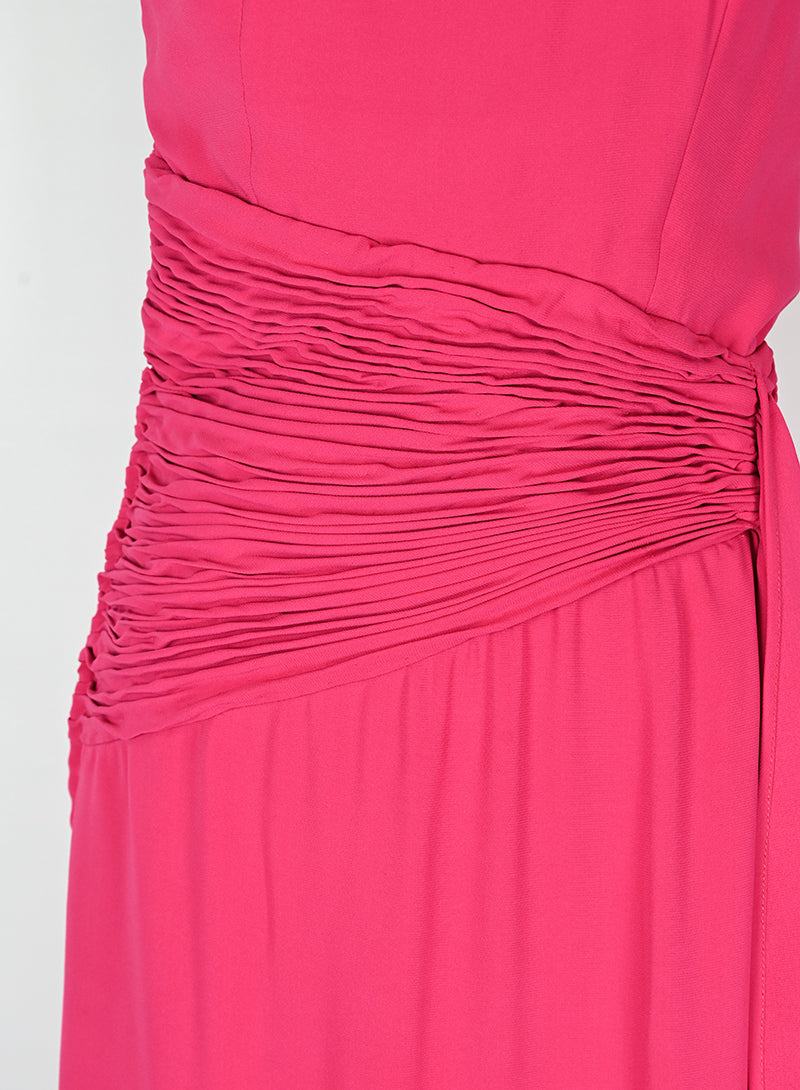 Valentino Abito lungo monospalla fucsia - Tg. 42