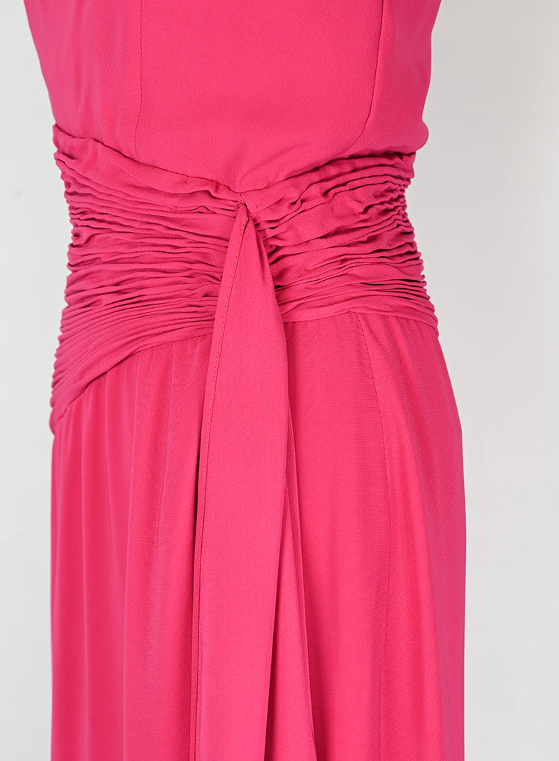 Valentino Abito lungo monospalla fucsia - Tg. 42