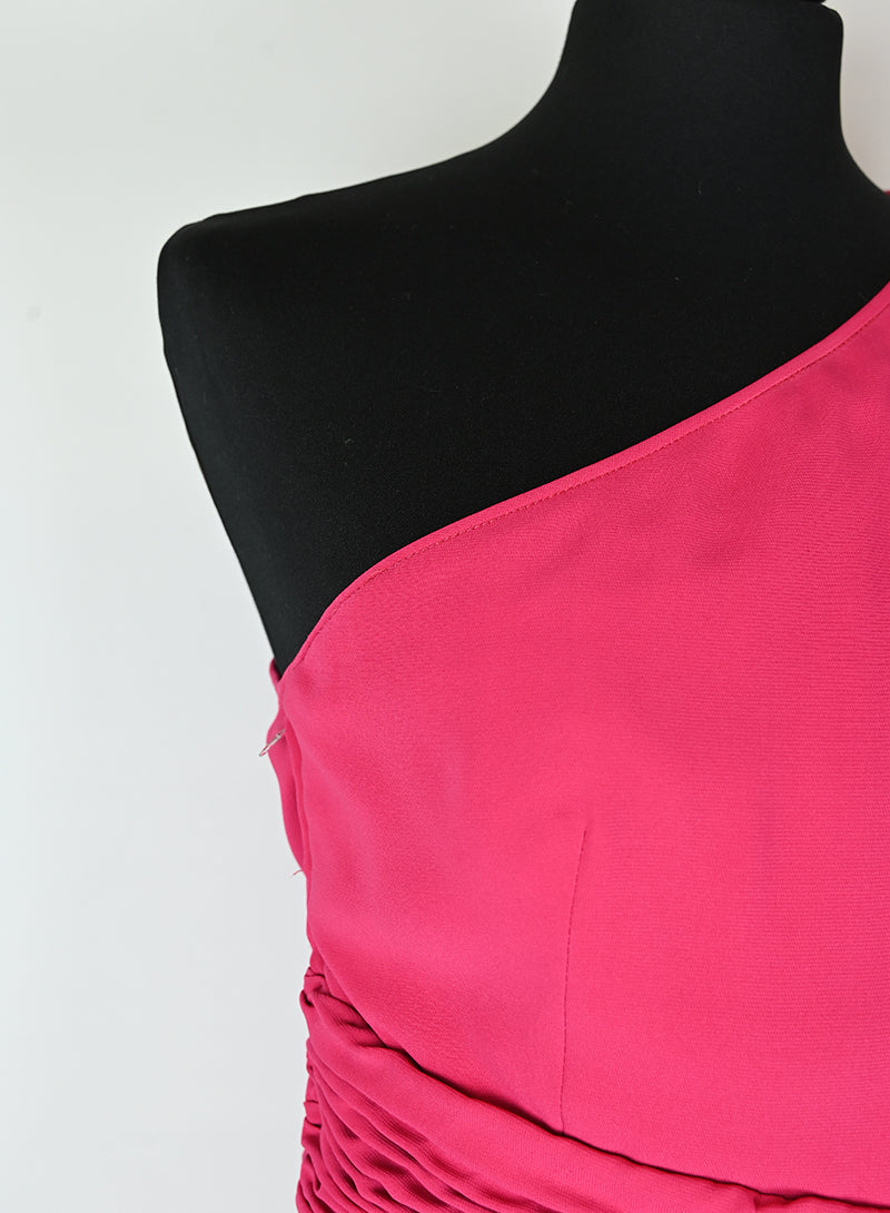 Valentino Abito lungo monospalla fucsia - Tg. 42