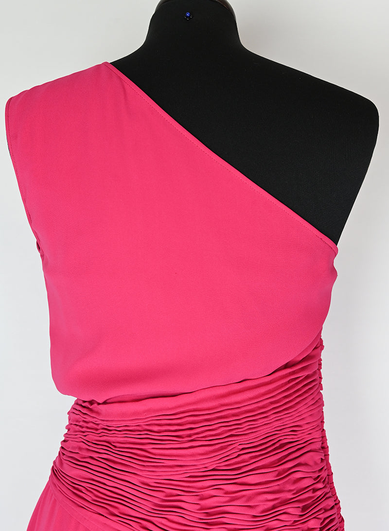 Valentino Abito lungo monospalla fucsia - Tg. 42