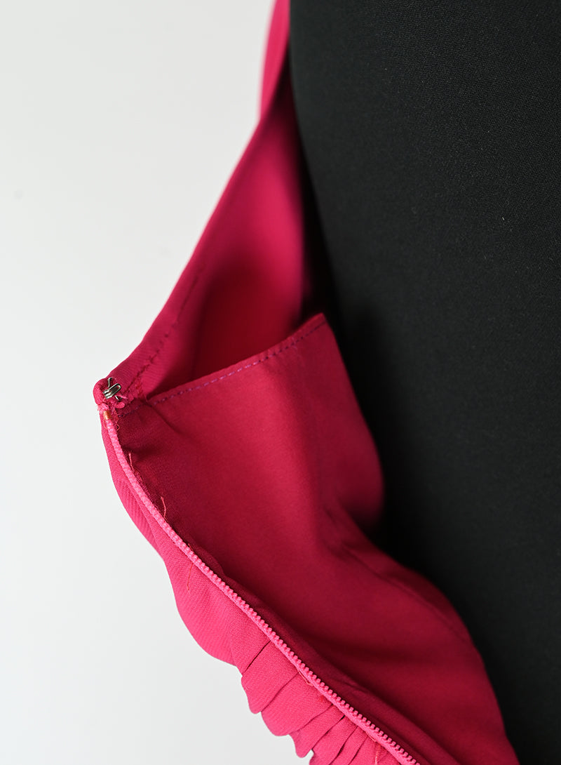 Valentino Abito lungo monospalla fucsia - Tg. 42