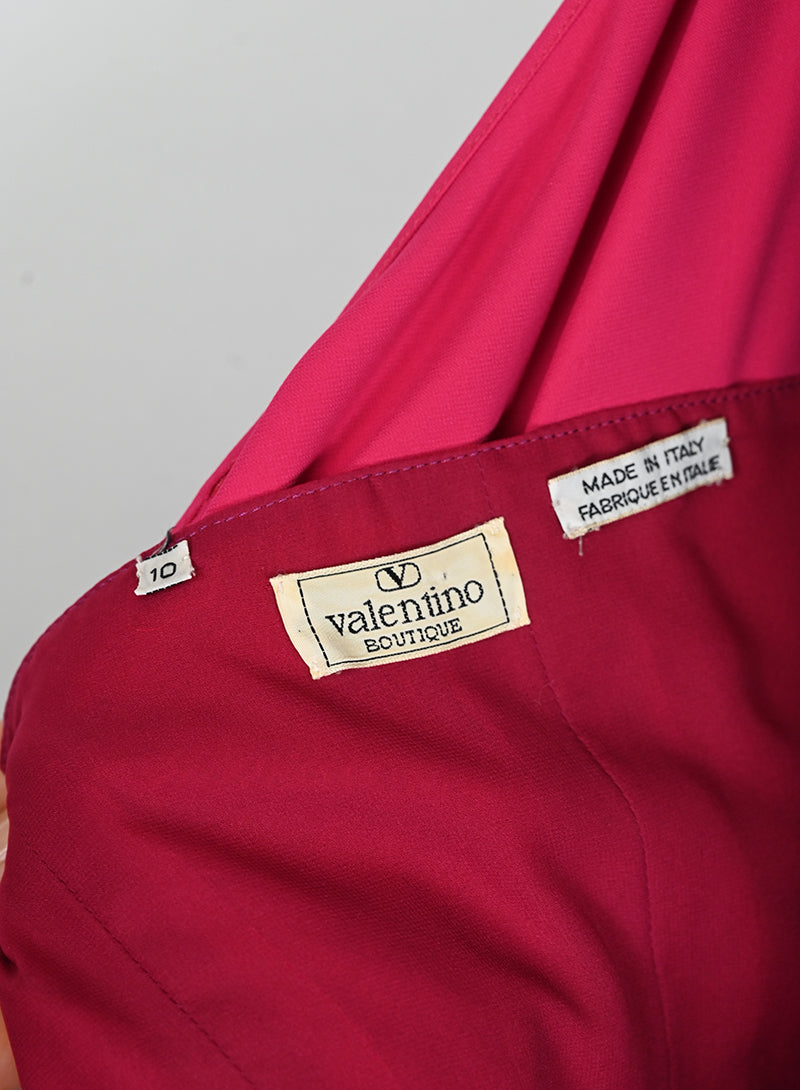 Valentino Abito lungo monospalla fucsia - Tg. 42