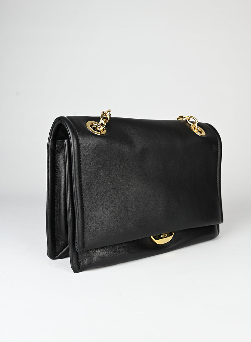 Valentino Borsa in pelle nera con V