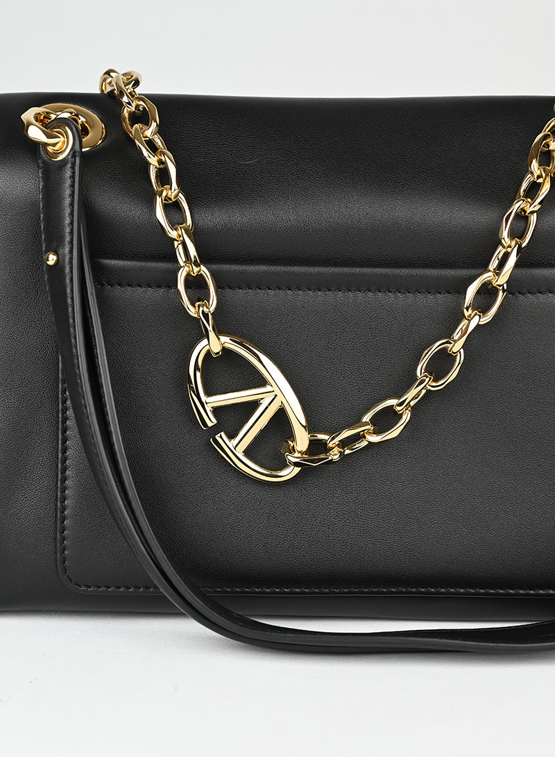 Valentino Borsa in pelle nera con V