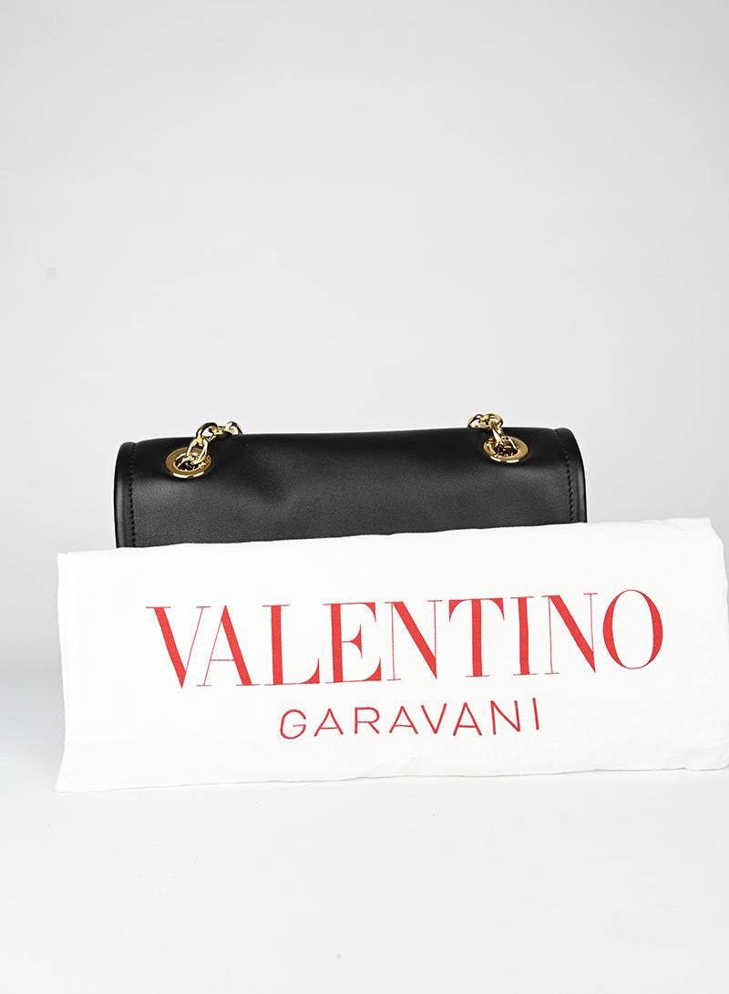 Valentino Borsa in pelle nera con V