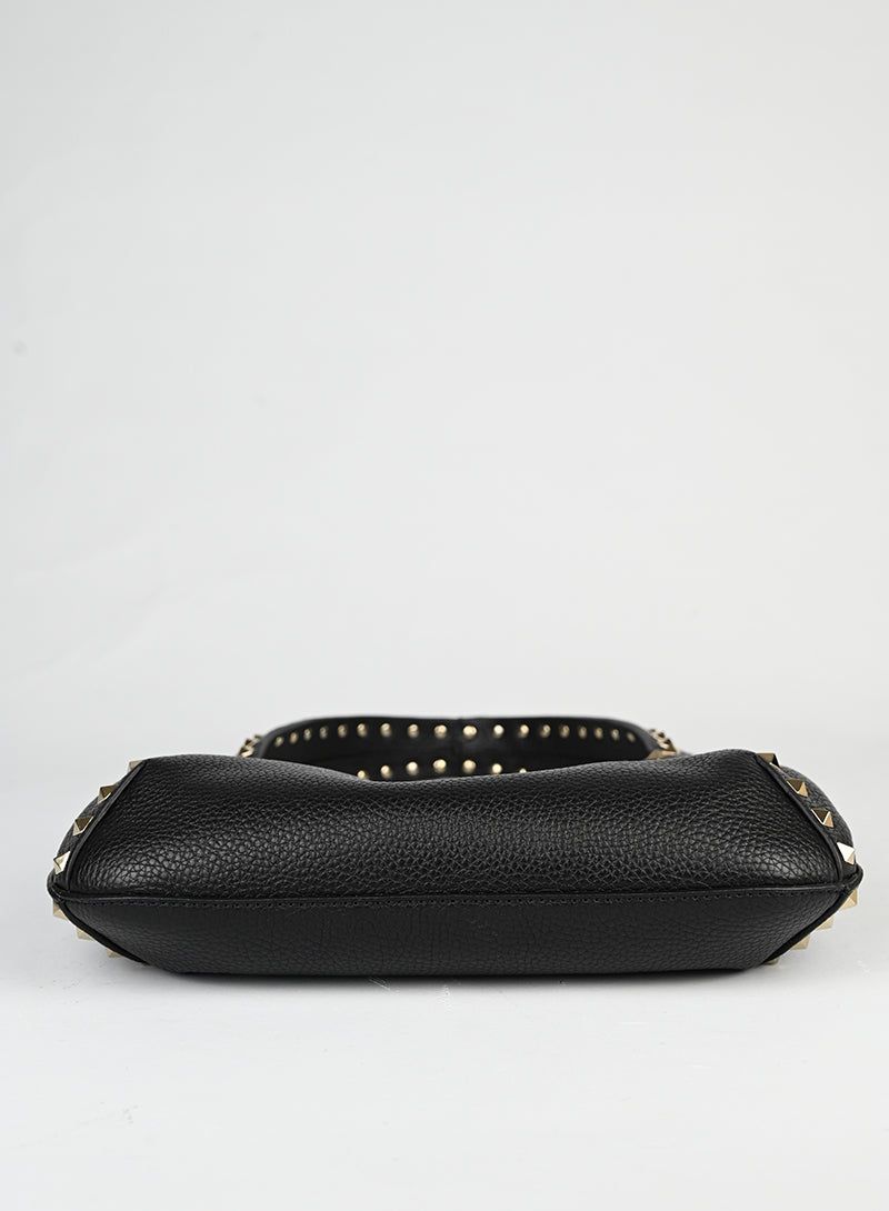 Valentino Borsa hobo Rockstud in pelle nera - lesleyluxuryvintage