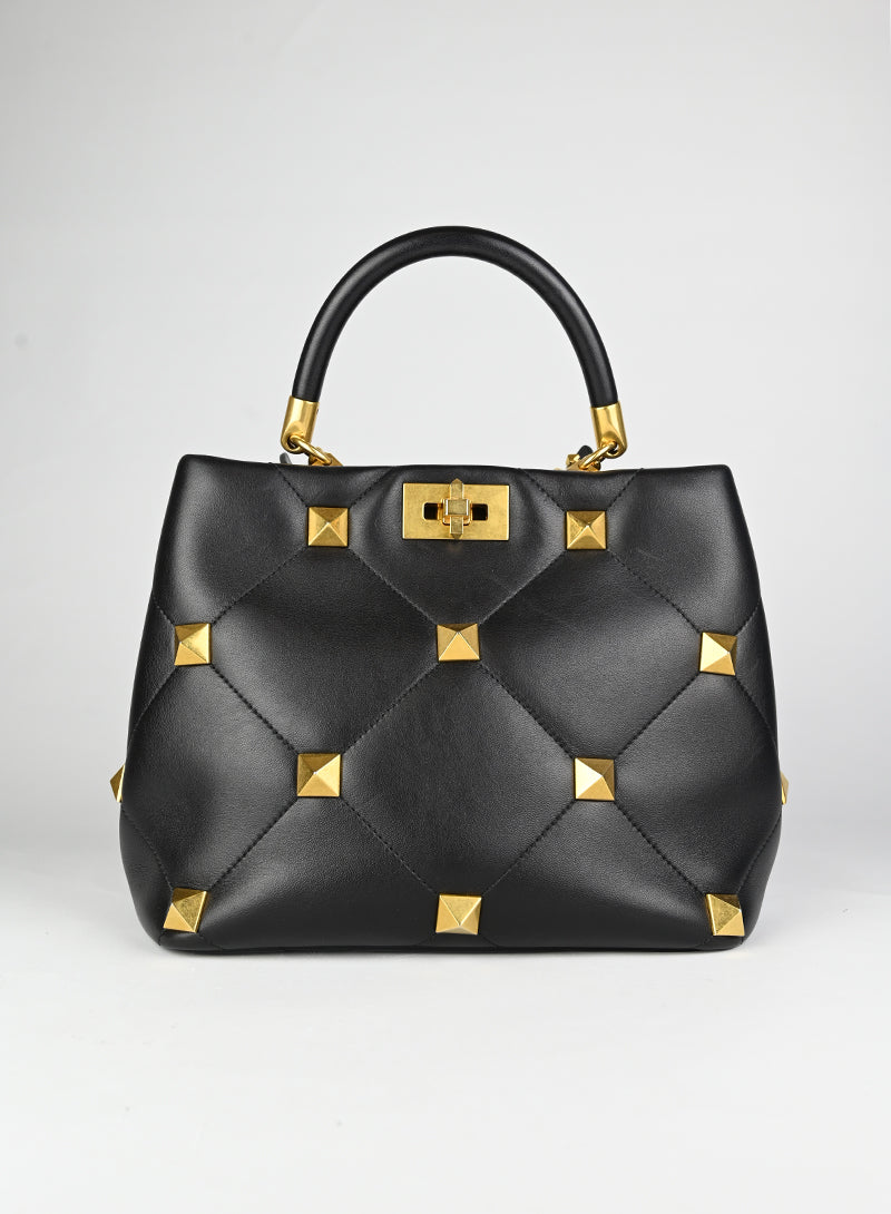 Valentino Borsa Roman Stud in pelle nera
