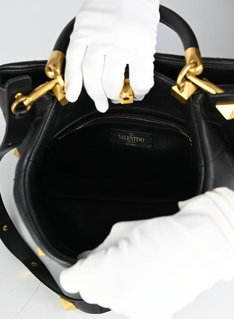 Valentino Borsa Roman Stud in pelle nera