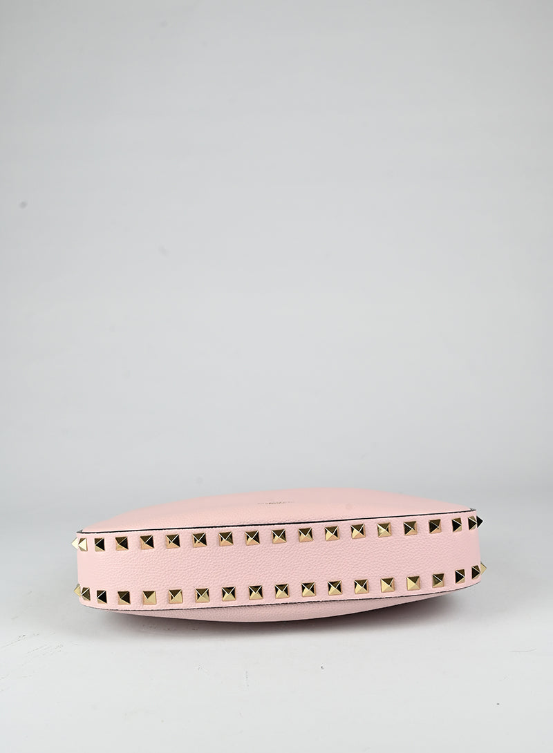Valentino Borsa a spalla Rockstud in pelle rosa