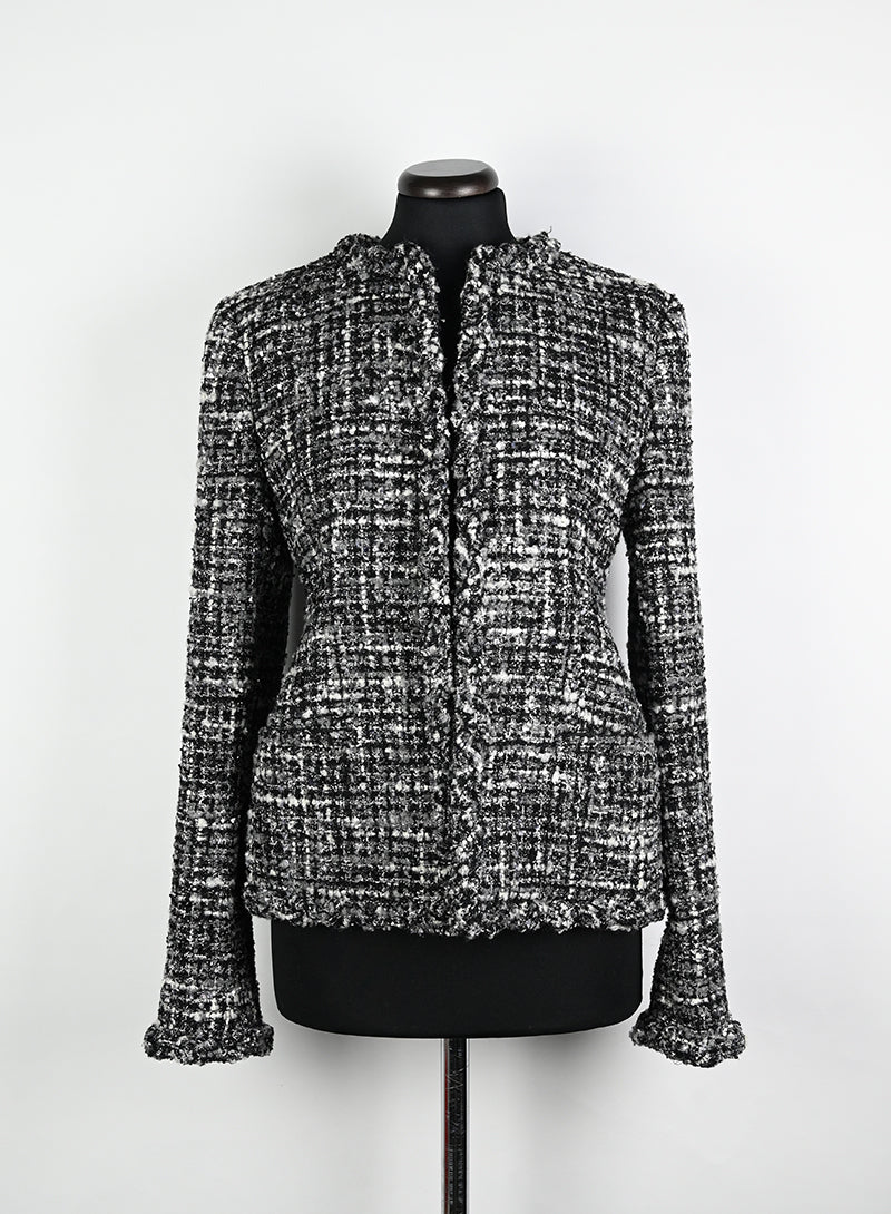 Valentino Giacca bouclé bianco e nera - Tg. 42