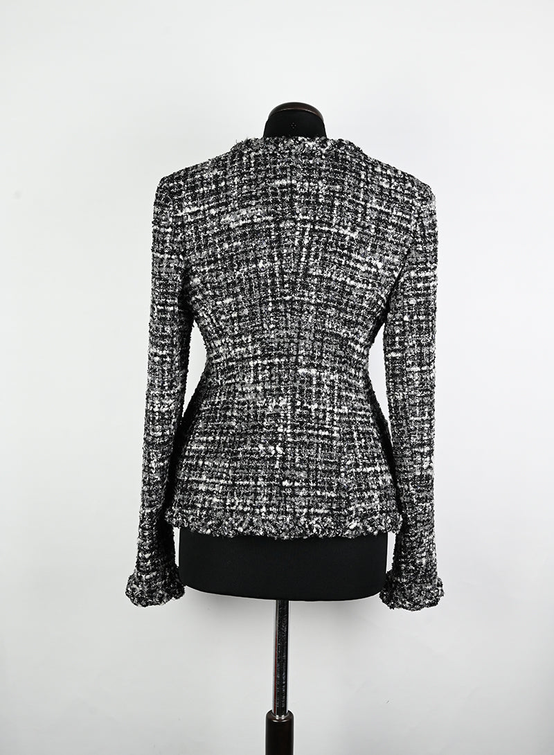 Valentino Giacca bouclé bianco e nera - Tg. 42