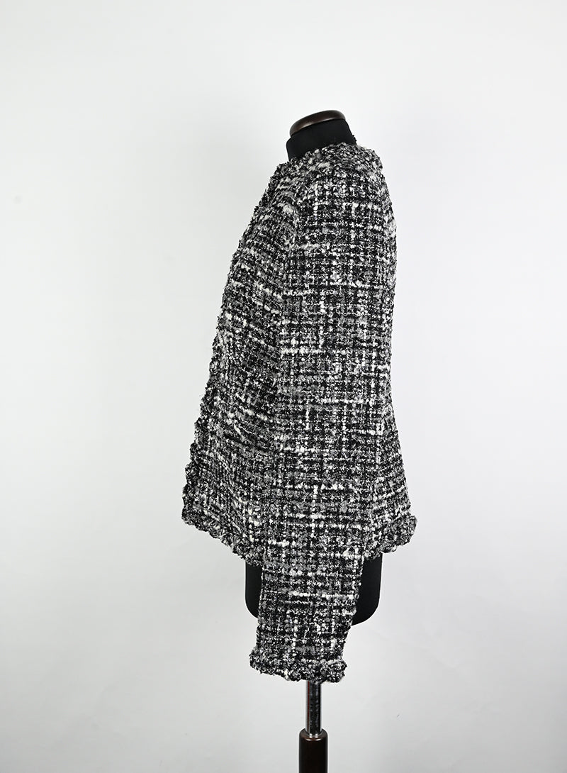 Valentino Giacca bouclé bianco e nera - Tg. 42