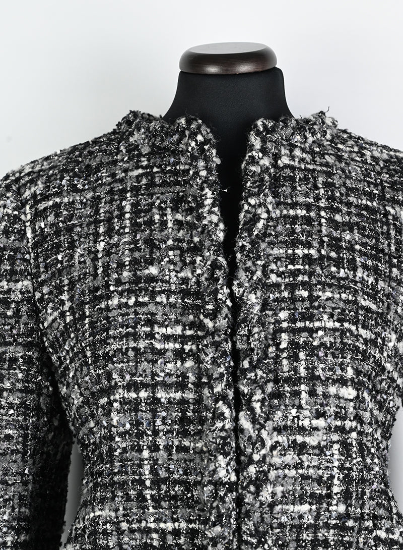 Valentino Giacca bouclé bianco e nera - Tg. 42