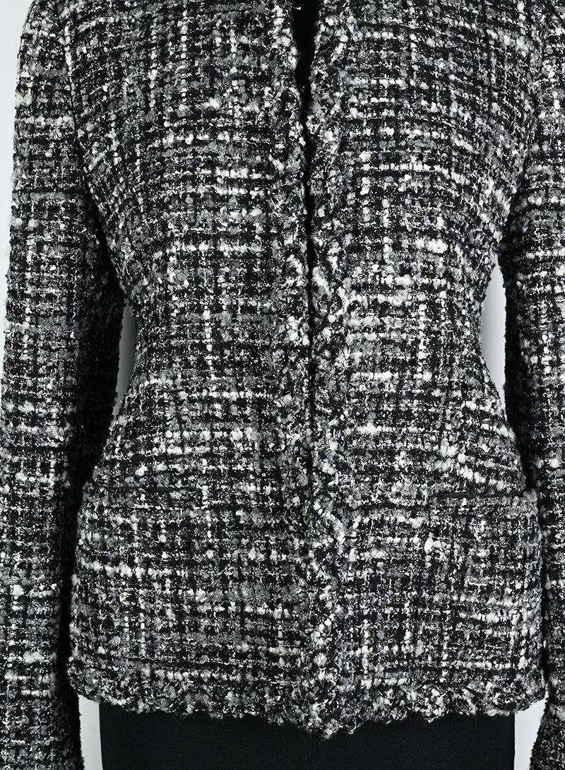 Valentino Giacca bouclé bianco e nera - Tg. 42