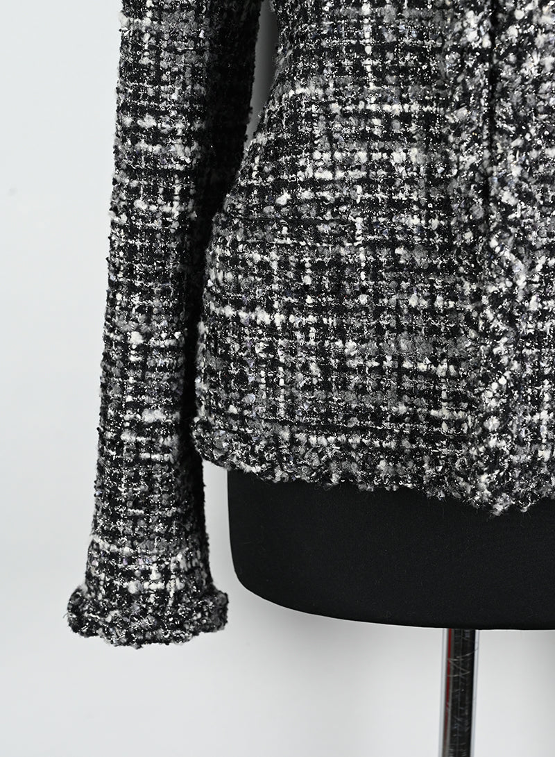 Valentino Giacca bouclé bianco e nera - Tg. 42