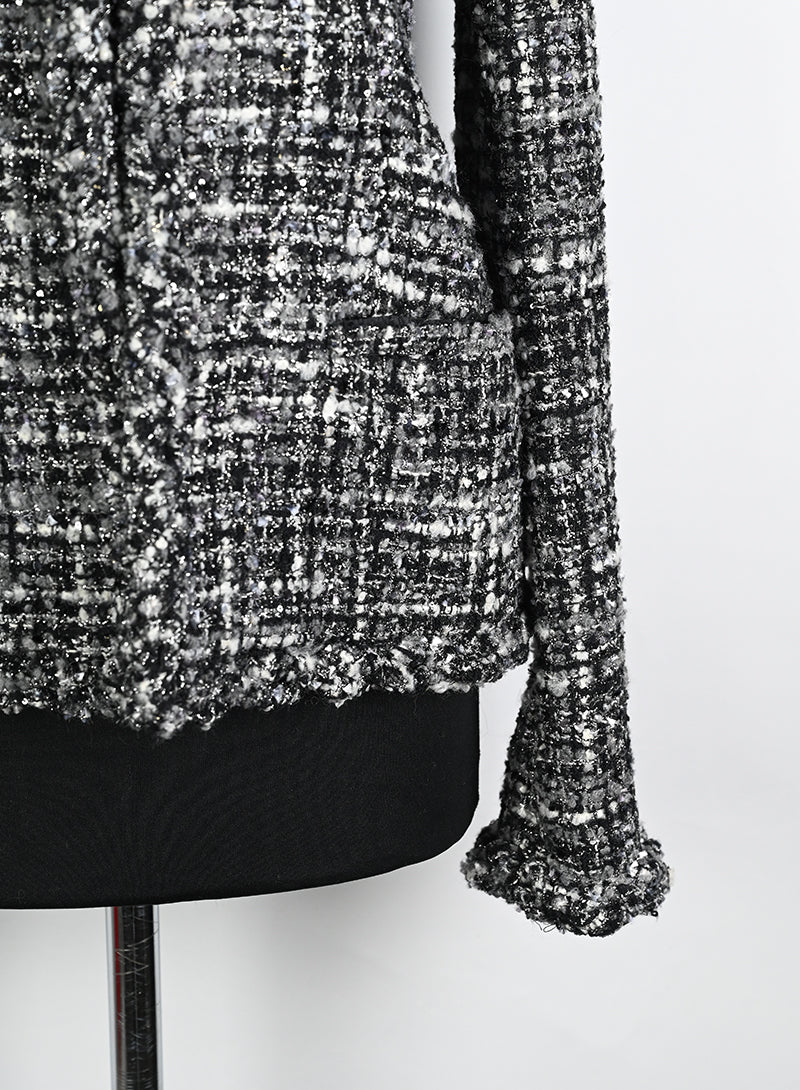Valentino Giacca bouclé bianco e nera - Tg. 42