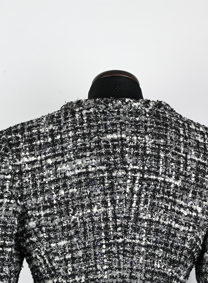 Valentino Giacca bouclé bianco e nera - Tg. 42