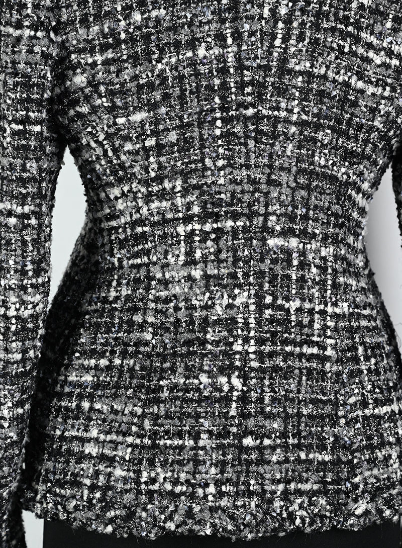 Valentino Giacca bouclé bianco e nera - Tg. 42