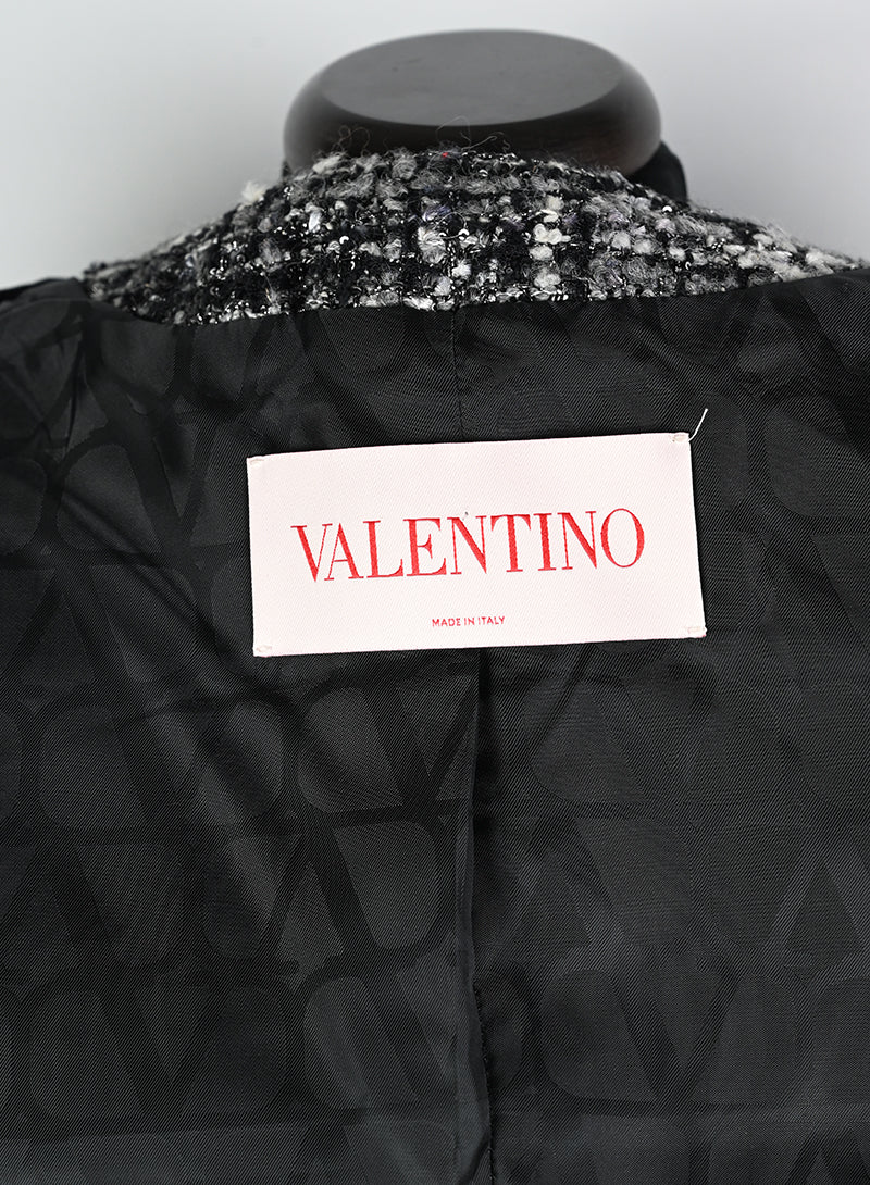 Valentino Giacca bouclé bianco e nera - Tg. 42