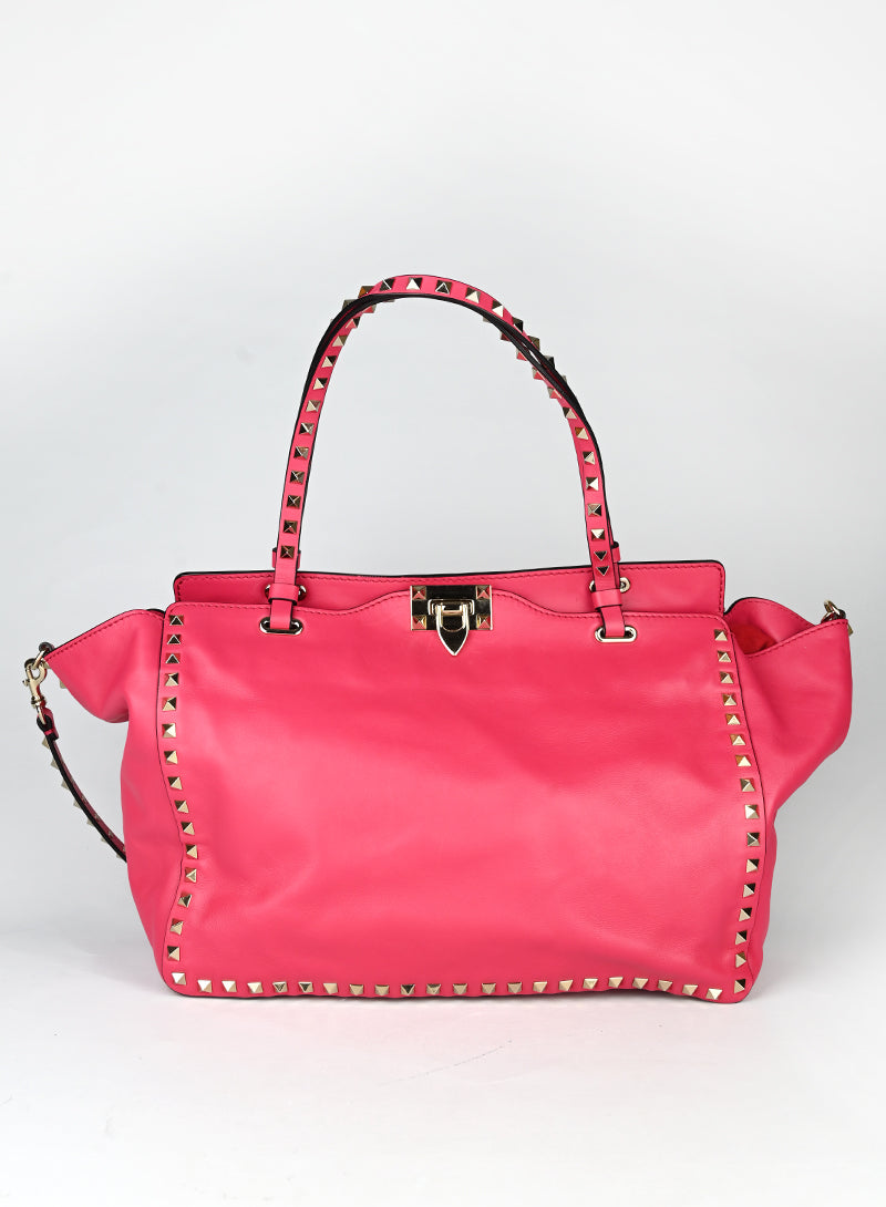 Valentino Shopper Rockstud in pelle rossa
