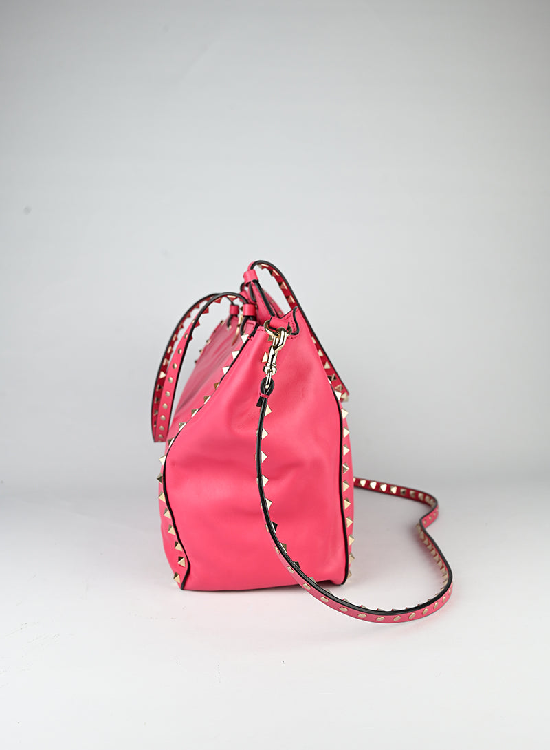 Valentino Shopper Rockstud in pelle rossa
