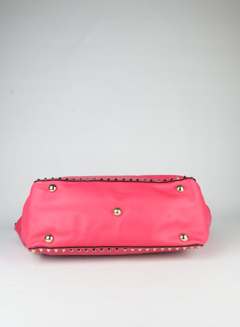 Valentino Shopper Rockstud in pelle rossa