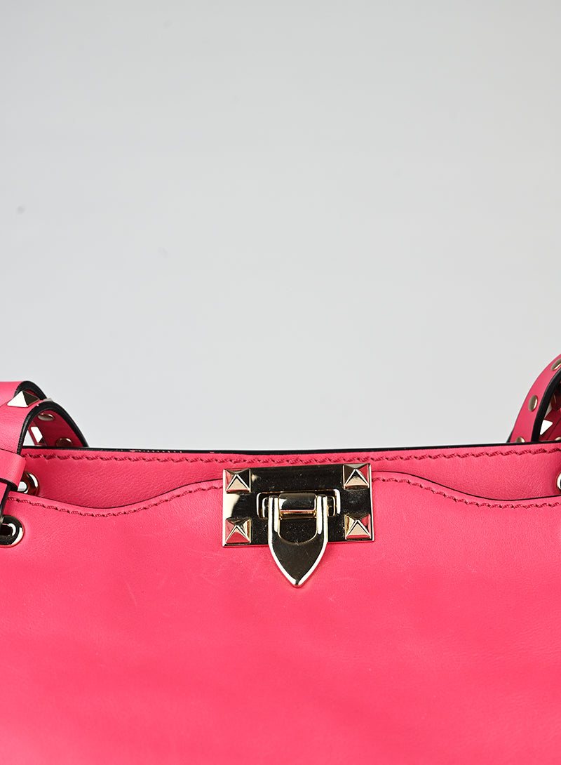 Valentino Shopper Rockstud in pelle rossa