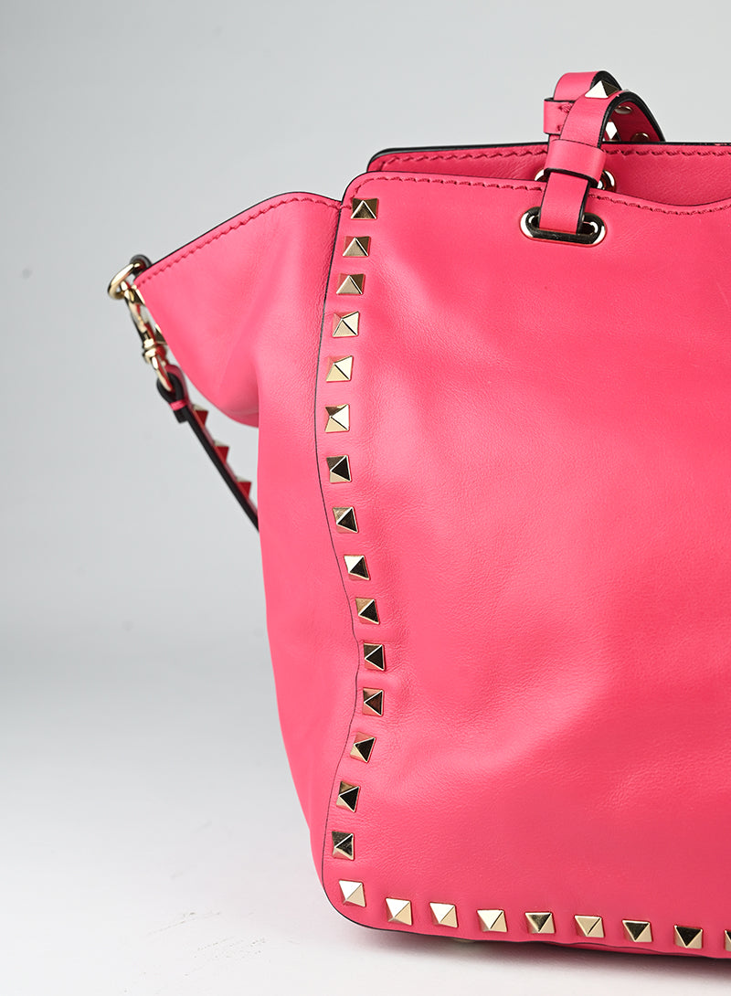 Valentino Shopper Rockstud in pelle rossa