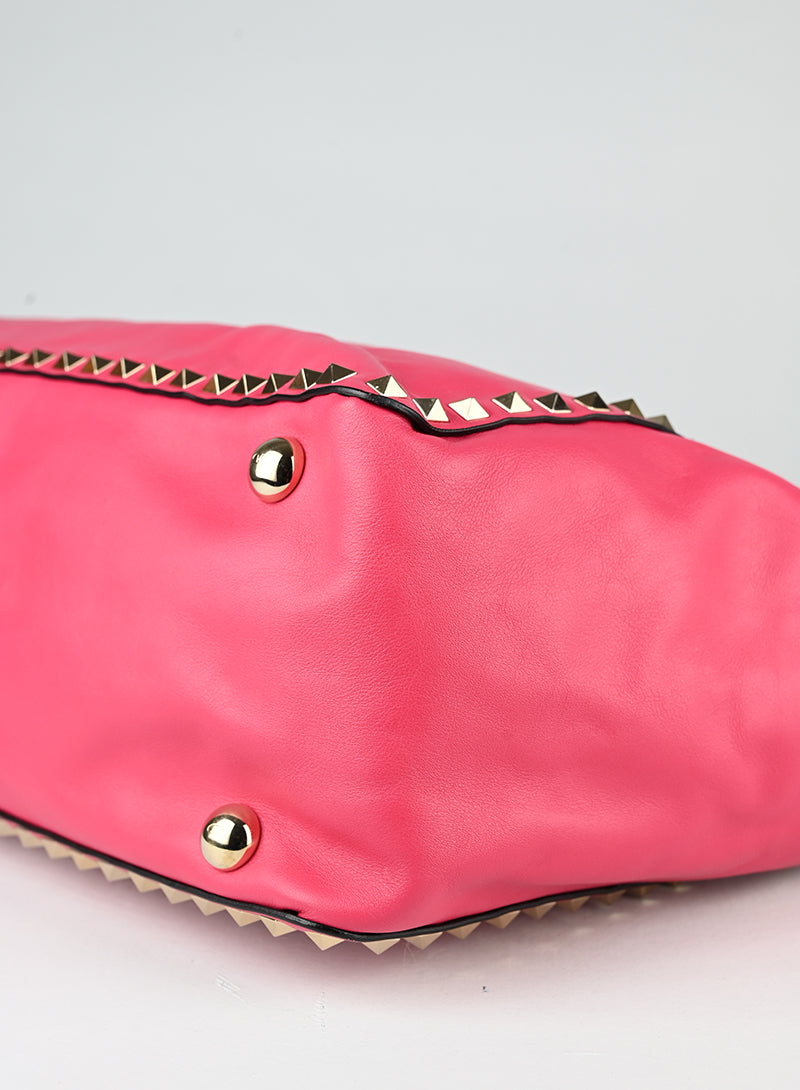 Valentino Shopper Rockstud in pelle rossa