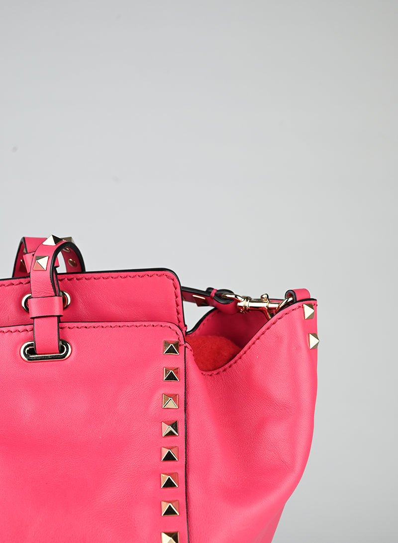 Valentino Shopper Rockstud in pelle rossa