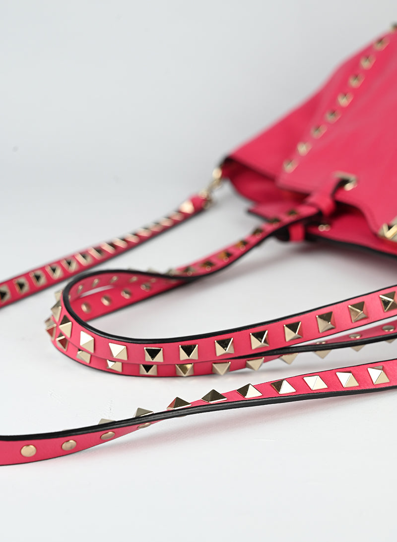 Valentino Shopper Rockstud in pelle rossa
