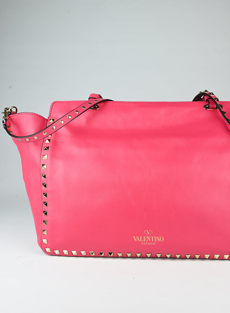 Valentino Shopper Rockstud in pelle rossa