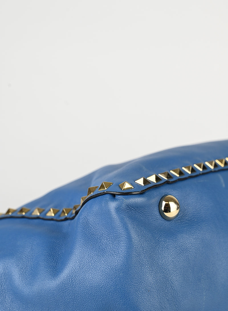 Valentino Borsa Rockstud in pelle blu