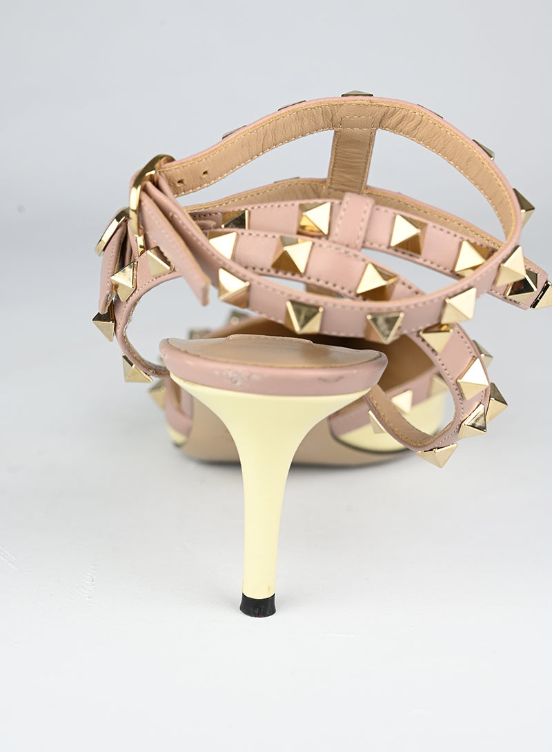 Valentino Décolleté Rockstud in pelle panna - N. 38 ½