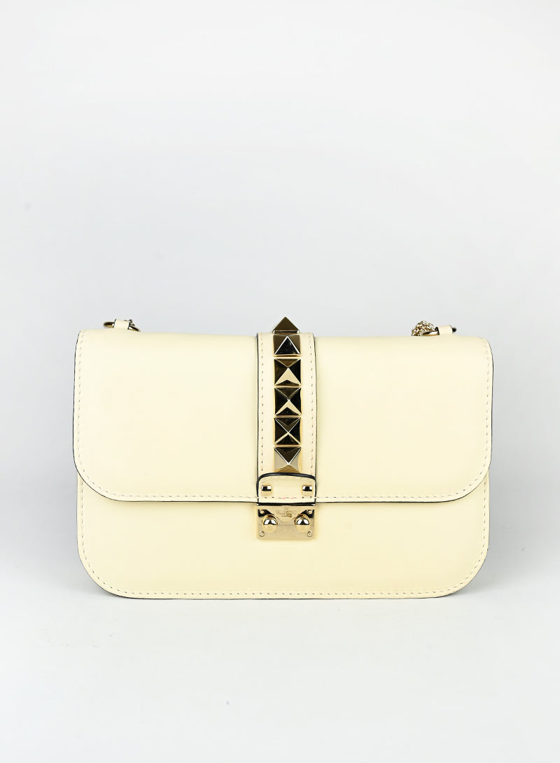 Valentino Borsa Rockstud in pelle burro