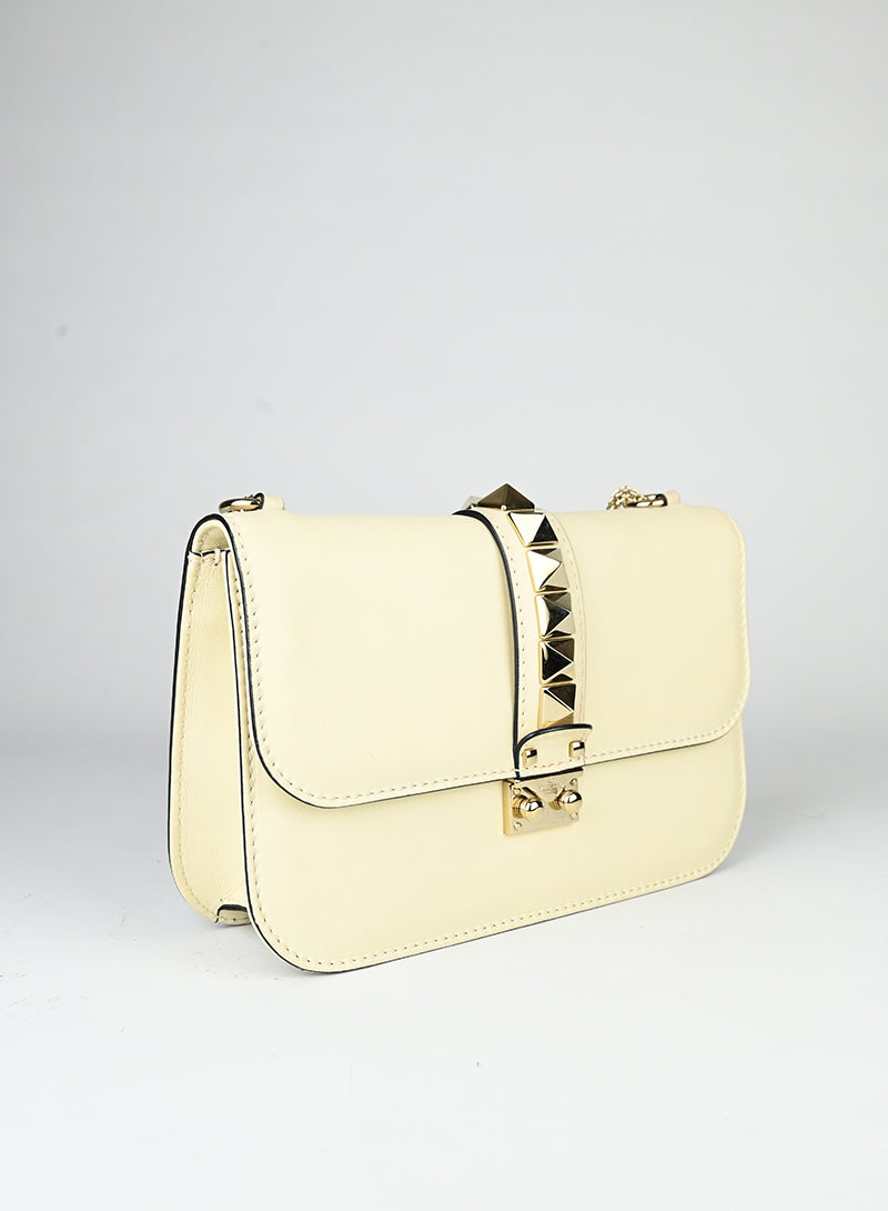 Valentino Borsa Rockstud in pelle burro