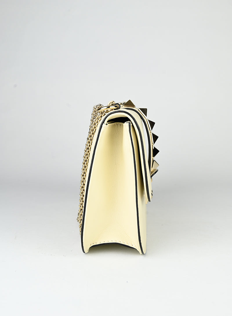 Valentino Borsa Rockstud in pelle burro