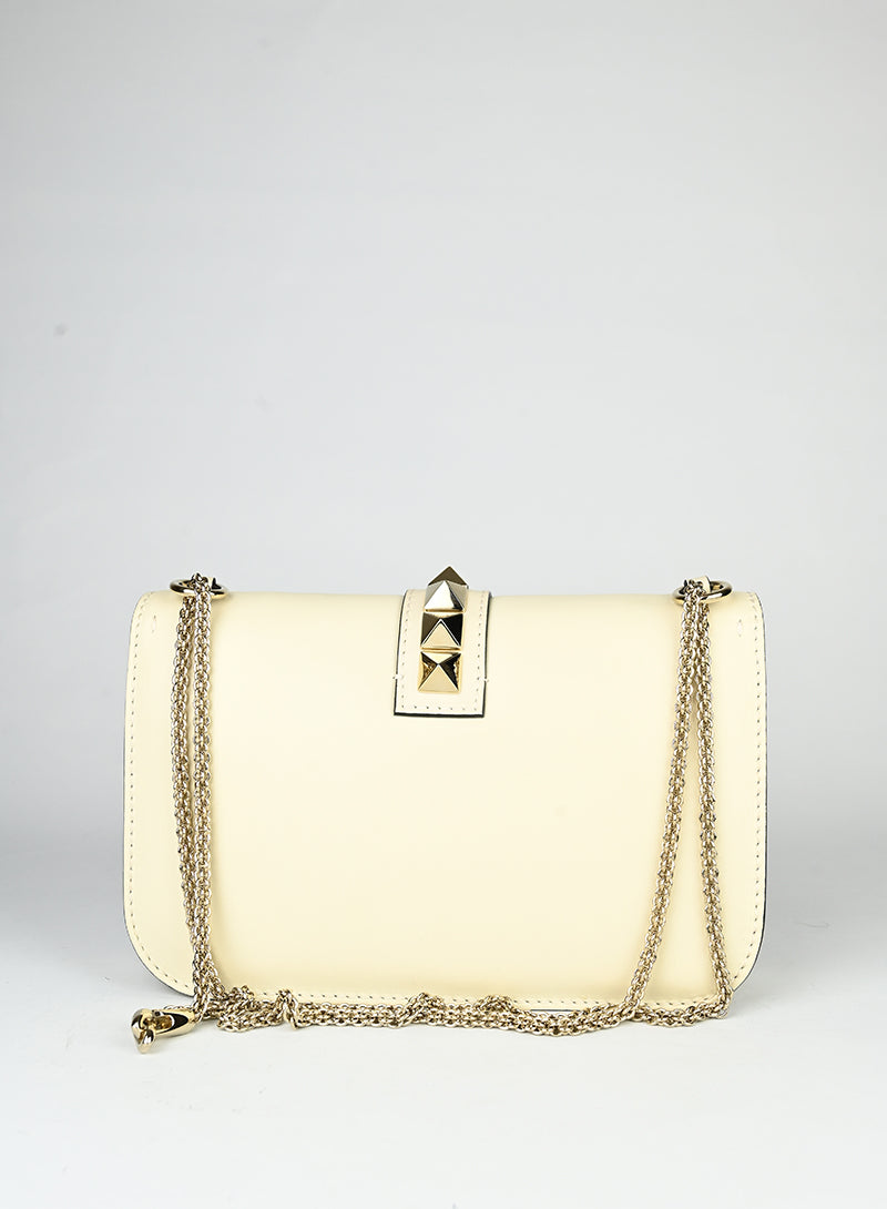 Valentino Borsa Rockstud in pelle burro