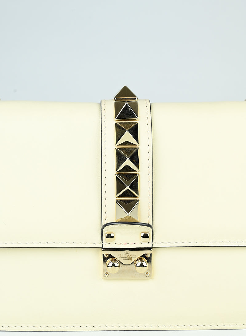 Valentino Borsa Rockstud in pelle burro