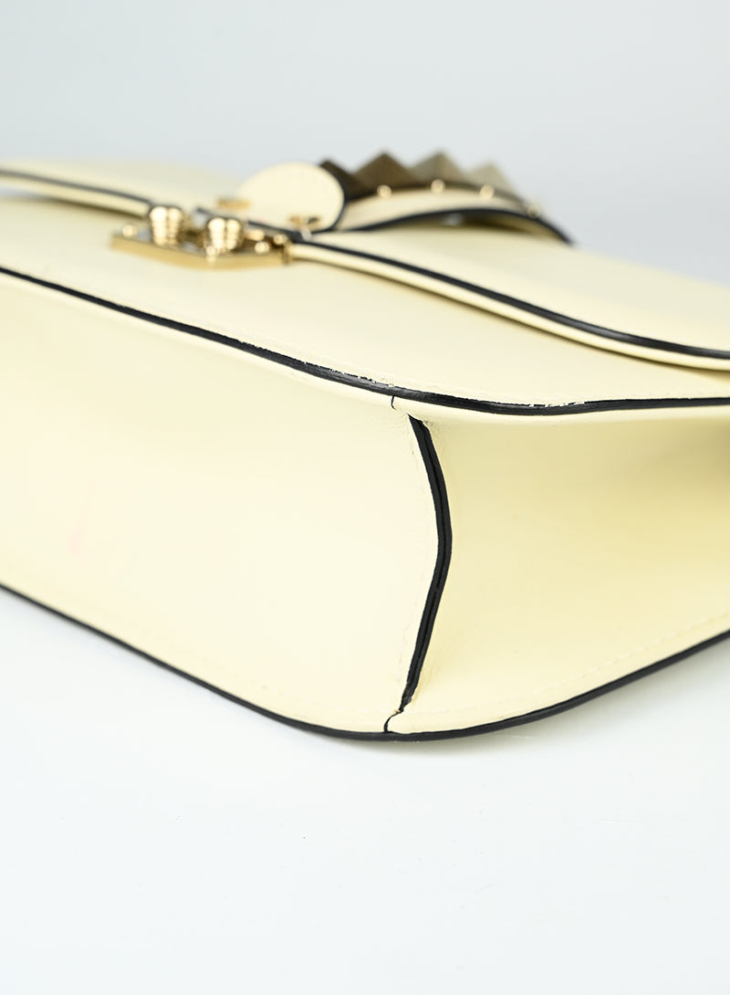 Valentino Borsa Rockstud in pelle burro